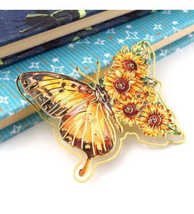 Van Gogh - Ayçiçekleri Sunflowers Sanat Kelebek Ataç Tipi Metal Kitap Ayracı AY117