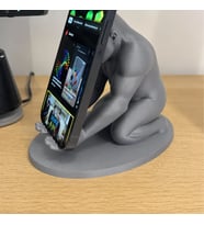 3D Baskı Goril Telefon Tutucu - Kaslı Goril Masaüstü Telefon Standı-Gri