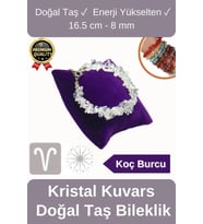 Özel Üretim Enerji Yükselten Esnek İpli Koç Burcu Beyaz Kristal Kuvars Doğal Taş Unisex Bileklik