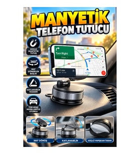 Araç Konsolu İçin Katlanabilir Manyetik Telefon Tutucu – Döner Başlıklı Stand