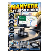 Araç Konsolu İçin Katlanabilir Manyetik Telefon Tutucu – Döner Başlıklı Stand