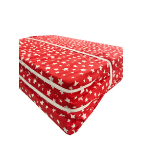 Katlanır Yatak Yer Yatağı Sünger Yatak Taşınabilen Tek Kişilik 80x180 Kırmızı Yıldız 6 Cm