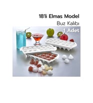 18'li Elmas Model Buz Kalıbı  Elmas Buzluk - 1 Adet (Çok Renkli)