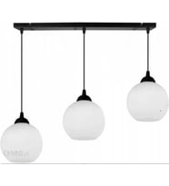 RİOLİGHT MODERN,RETRO3,VİNTAGE OPAL CAMLI 3XE27 SIRALI SİYAH METAL GÖVDE MASA ÜSTÜ SARKIT AVİZE