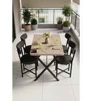 Mutfak Masası 4 Sandalyeli Set 110x70 cm Modern Bahçe Cafe Masa Takımı 4 Kişilik Tedy 9883 Anstrasit