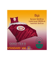 TAÇ LİSANSLI GS KIRMIZI LOGO TEK KİŞİLİK NEVRESİM TAKIMI (Pembe)