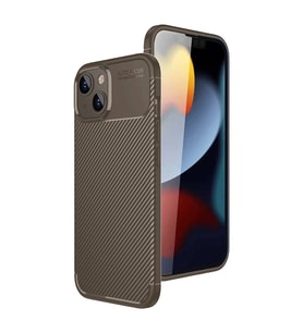 Apple İphone 15 Kılıf Auto Focus Karbon Kapak - Kahverengi