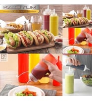 MASTERCHERİF Sosluk Yağdanlık Sos  950ml  3 Lü Set  Sarı- Kırmızı-Beyaz Yağdanlık