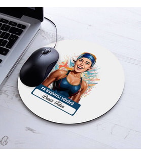 Kişiye Özel Hediye Karikatürlü En Başarılı Kadın Yüzücü Mousepad