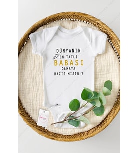 Sürpriz Baba Oluyorsun Özel Tasarım Bebek Zıbın Pamuklu Çıtçıtlı Body