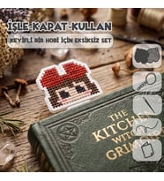 Etamina Anime Hediye Hobi Seti: Cadı Kiki Kanaviçe ve Etamin Kitap Ayracı Kiti