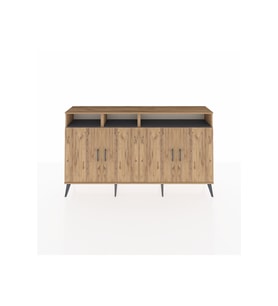 Arges Konsol 6 Raflı 4 Kapaklı 176x30x99 Çam-Çam/Antrasit