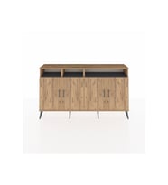 Arges Konsol 6 Raflı 4 Kapaklı 176x30x99 Çam-Çam/Antrasit