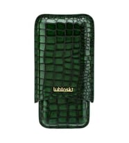 Lubinski Deri 3'lü Puro Kılıfı Yeşil Croco(60 Ring) LB-512