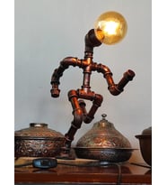Rustik Masa Lambası El Yapımı Robot Tasarım Kitap Okuma Lambası Retro Başucu Lambası