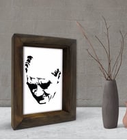 BK Gift Atatürk Tasarımlı Dekoratif Doğal Masif Ahşap Çerçeve 15x20cm-45 (Beyaz)