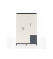 Hyperion Dolap 6 Raflı 3 Çekmeceli Tek Askılı 132x44x195 Antrasit-Aytaşı/Antrasit