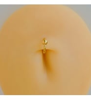 Heppii 316 L Çelik Küçük Topçuklu Düz Halka Göbek Piercingi 6 mm Gold Renk (Çok Renkli)