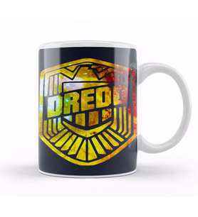 Judge Dredd Galaxy Silhouette Logo Kupa Bardak Porselen