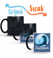 Summer California Waves Sihirli Kupa Bardak Porselen
