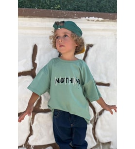 Breeze Girls & Boys Erkek Çocuk Tişört Yazı Baskılı 5-10 Yaş, Mint Yeşili