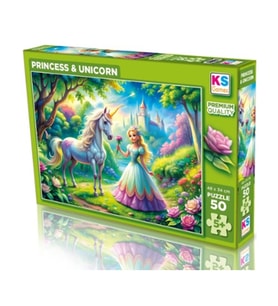Ks Games Puzzle Princess & Unicorn 50 Parça