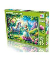 Ks Games Puzzle Princess & Unicorn 50 Parça