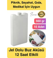 12 Saat Süreli 560 gr Jel Dolu Buz Aküsü Plastik Soğuk Zincir Gıda Yiyecek Uzun Süre Koruma 10 Adet