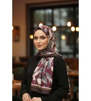Lale Desen Bordo Pamuk Şal (Standart)