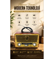 Meier M-115 Bt Bluetooth Radyo VINTAGE RETRO RADYO ŞARLI ve PİLLİ