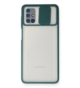 Galaxy M51 Kılıf Palm Buzlu Kamera Sürgülü Silikon - Yeşil
