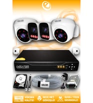 Elitcam 4 Kameralı Zebra 2 İç Kamera Set 2 TB 5 MP Full HD Gece Görüşlü Güvenlik Kamerası Sistemi