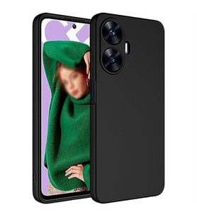 Coverzone Realme C55 ?le Uyumlu K?l?f Z-Mara Lansman Vieri Tam Koruma Arka Kapak Kamera Koruma �?k?nt?l? P�r�zs�z Y�zey Siyah