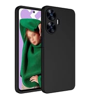 Coverzone Realme C55 ?le Uyumlu K?l?f Z-Mara Lansman Vieri Tam Koruma Arka Kapak Kamera Koruma �?k?nt?l? P�r�zs�z Y�zey Siyah