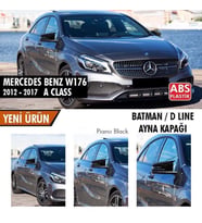 Mercedes Benz W176 2012-2018 Batman Yarasa Ayna Kapağı Piano Black Abs Plastik