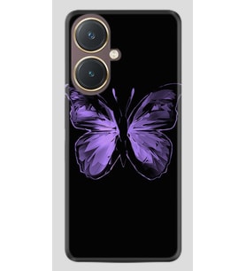 Vivo Y27 Kılıf Desenli Silikon Platinium Series Black Butterfly 1879