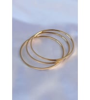 316L Çelik Gold Renk 3'lü Ajda Model Kadın 60 mm Bilezik - Lisinya