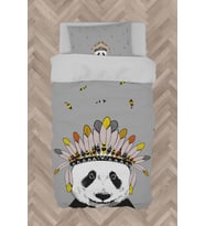 MEKTA HOME BEBEK VE ÇOCUK ODASI Kızılderili Panda Desenli Nevresim Takımı