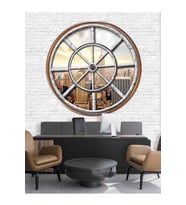 Dreamwall Tuğla Duvar Ve NewYork Desenli Silinebilir Tekstil Duvar Kağıdı (Çok Renkli)