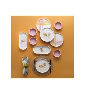 Şık 4 Kişilik 10 Parça Kahvaltı Takımı, Pembe Renkli, Modern Tasarım