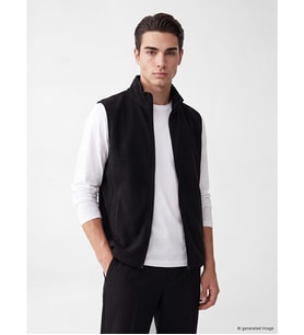 LCWAIKIKI Classic Siyah Dik Yaka Erkek Polar Yelek