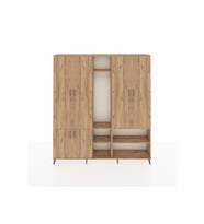 Arges Gardrop 15 Raflı 5 Kapaklı Tek Askılı 220x30x243 Çam-Çam