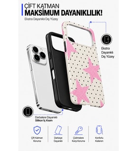 İPhone 17 Pro Max Vibes Collection Çift Katmanlı Essential Tough Telefon Kılıfı