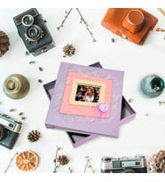 10x15 Lila Fotoğraf Albümü 120 Fotolu Özel Kutulu