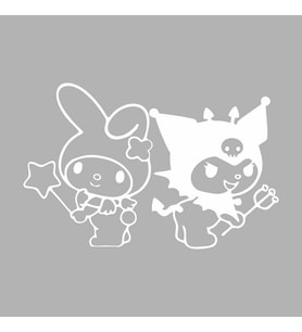Kuromi&My Melody Araba Sticker siyah 17x11 CM (Beyaz)