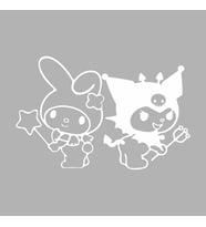 Kuromi&My Melody Araba Sticker siyah 17x11 CM (Beyaz)