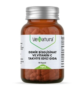 VeNatura Demir Bisglisinat ve Vitamin C 90 Kapsül