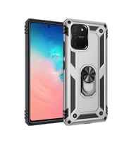 Samsung Galaxy A91 / S10 Lite Kılıf Sofya Yüzüklü Silikon Kapak - Gümüş