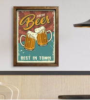 BK Gift Cafe & Bar & Restaurant Konseptli Doğal Masif Ahşap Çerçeveli Tablo 45x65cm-16