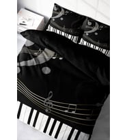 Çift Kişilik Nevresim Takımı Sık Dokuma Pamuk Saten 3d Özel Tasarım Piano
